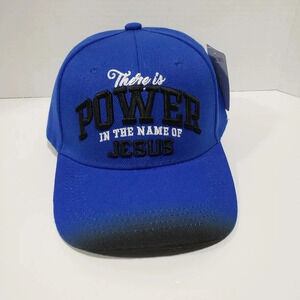 Original King  OK Jesus Christ Authentic Blue /Black Velcro Back Hat.